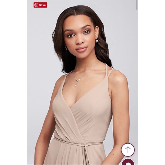 DAVID'S BRIDAL Long Bridesmaid Wrap Dress F19755 - Picture 3 of 5